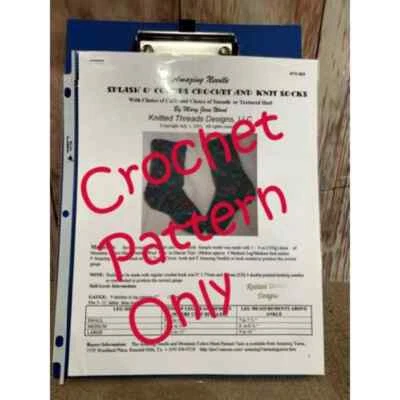 New Knitted Threads Mary Jane Wood KTC-803 Amazing Crochet & Knit Socks Pattern - Image 1 of 2