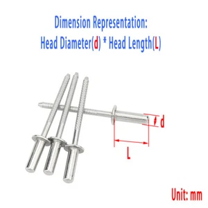 304 Stainless Steel Closed Round Head Pop Rivets/Closed Pull Rivets - Picture 1 of 7