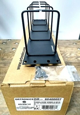Ortronics OR-60400057 Wire Management Panel 3.5x19 3x4 Rings Painted Black NEW  - Image 1 of 3