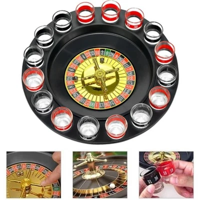 Rot Schwarz Trinkglas Roulette-Spiel  für Partyspiel Trinkparty - Bild 1 von 4