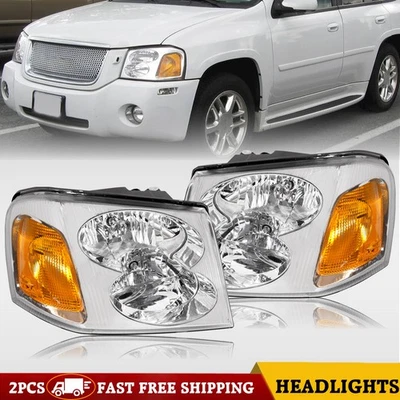 For 2002-2009 GMC Envoy Headlights Headlamp Factory Style Replacement Left+Right - Image 1 of 4