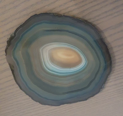 Achat Scheibe blau-grün ca. 17 cm Durchmesser 5 mm dick - Bild 1 von 4