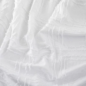 Tufted Clipped Jacquard Geometric Oversized Duvet Cover & - Picture 1 of 127