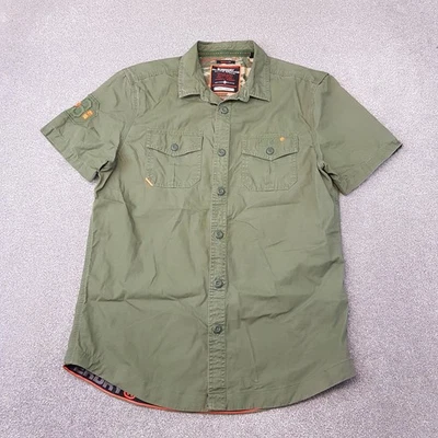 Superdry Mens Shirt Large Green Rookie Military Utility Field Army Short Sleeve - Image 1 of 4