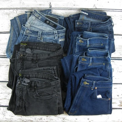 Lote de pantalones de mezclilla a granel de 10 lb para acolchar manualidades upcycle proyectos hágalo usted mismo chatarra costura Foto 1 de 4