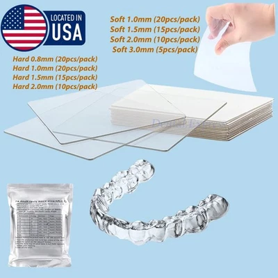 1 Pack Dental Vacuum Forming Sheets Lab Splint Thermoforming Materials Hard Soft