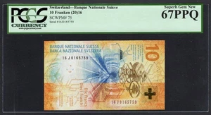 Switzerland 10 Francs 2016 P75 Uncirculated Graded 67 - Picture 1 of 2
