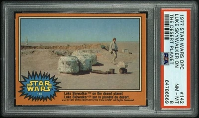 1977 O-PEE-CHEE OPC STAR WARS #142 LUKE SKYWALKER DESERT PSA 8 NM-MINT RARE - Image 1 of 2