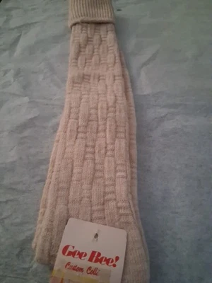 Vintage  Orlon Socks Knee High Cable Knit by Gee- Bee, Size 9-11 - Image 1 of 4