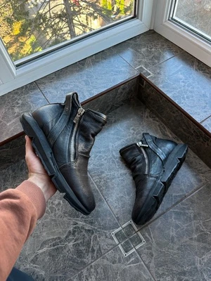 Botas de Moto Airstep A.S.98 de Colección Cuero Texturizado Negro con Cremallera al Tobillo EE. UU. 10 Foto 1 de 4