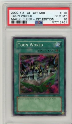 2002 Yu-Gi-Oh Toon World #MRL-076 Magic Ruler 1st Ed. Super Rare PSA 10 Gem Mint - Image 1 of 2