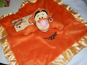 DISNEY TIGGER SICHERHEITSDECKE ORANGE GELB SAUM KNITTEROHREN RASSEL LOVEY NEU - Bild 1 von 2