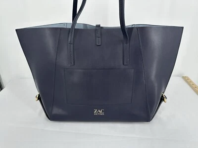 Bolso de Mano Cartera ZAC ZAC POSEN Azul Oscuro Plegado Cuero Refuerzo Foto 1 de 4
