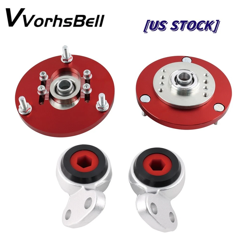 New Camber Plate Top Upper Mount & Aluminum Control Arm Bushings Fit for BMW E46 - Image 1 of 4