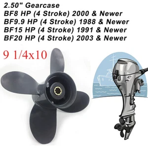 For Yamaha Honda Outboard Engine BF 8-20HP Aluminum 4 Blade Propeller 9 1/4x10  - Picture 1 of 3