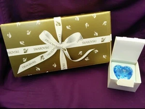 SWAROVSKI CRYSTAL BLUE HEART, RENEWAL GIFT, MADE IN AUSTRIA, COA, NIB - Picture 1 of 10