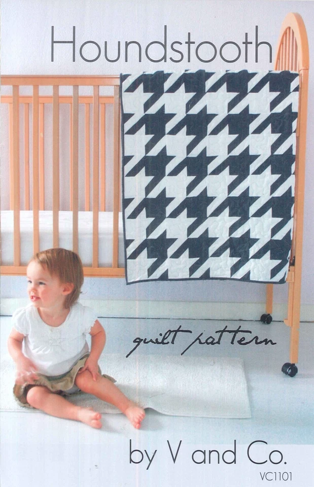 Houndstooth Baby Lap Twin Queen King Quilt Pattern 2011 V and Co VC1101 Uncut - Image 1 of 2