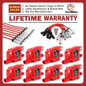 Ignition Coil & Spark Plug Wire For 07-13 Chevy Silverado 1500 4.8 5.3 6.0 6.2L - Picture 1 of 14