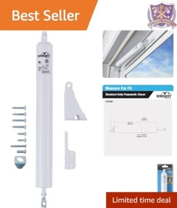 Pneumatic Door Closer Metal 12.62" Adjustable for Storm/Screen Doors White - Picture 1 of 11
