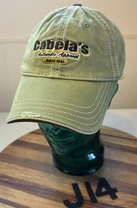 GREEN CABELA'S HAT STRAPBACK ADJUSTABLE FACTORY DISTRESSED EXCELLENT COND J14 - Picture 1 of 3