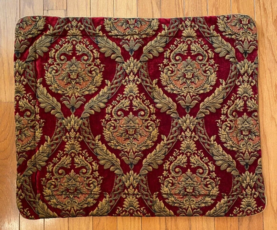 CROSCILL IMPERIAL EMPRESS Standard PILLOW SHAM Red Gold Brocade CHENILLE 25x30 - Image 1 of 4