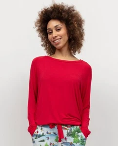 Cyberjammies Montana Womens Slouch Jersey Red Pyjama Top LAST FEW! - Picture 1 of 3