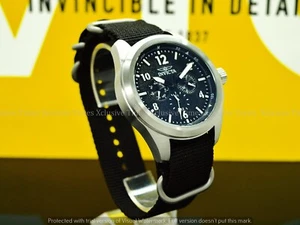 Reloj Invicta 46mm ARMY COALITION FORCE ESFERA NEGRA tono plateado negro correa munición - Imagen 1 de 7