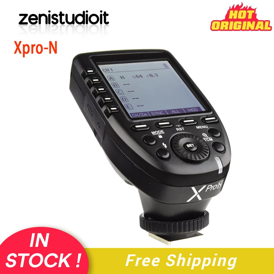 US Godox Xpro-N 2.4G TTL HSS Camera Flash Trigger Transmitter For Nikon DSLR - Image 1 of 4