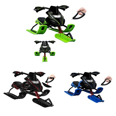 Lenkschlitten für Kinder Schlitten mit Fußbremsen automatisches Zugseil bis 90kg - Bild 1 von 4