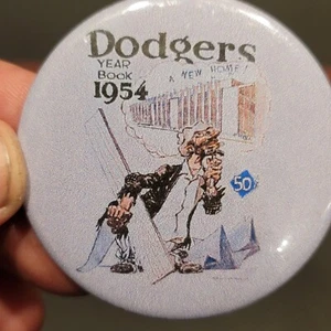 Prendedor de béisbol vintage retro 1954 Brooklyn Dodgers MLB botón trasero 2,25" - Imagen 1 de 3