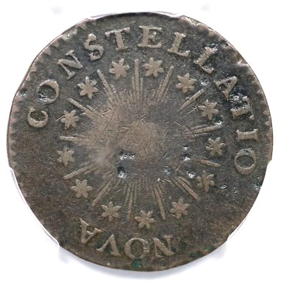 1785 C-2A R-4+ PCGS VG 10 Pointed Rays Small Date Nova Constellatio Colonial  - Image 1 of 3