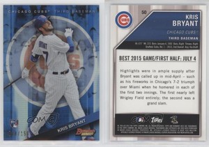 2015 Bowman's Best Blue Refractor /150 Kris Bryant #50 Rookie RC