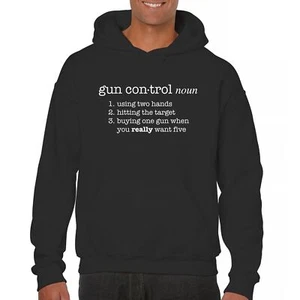 Gun Control Definition Sweatshirt 2nd Amendment 2A Guns Rights Gadsden Hoodie - Picture 1 of 36