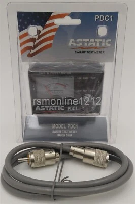 Astatic PDC1 CB Radio Antenna SWR / RF Test Meter w/ 3' RG-8X Jumper Cable - Image 1 of 4