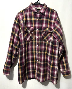 Five Brother Shirt Jacket Mens L Tall Pink Flannel Quilt Lined Plaid Shacket USA - Picture 1 of 7