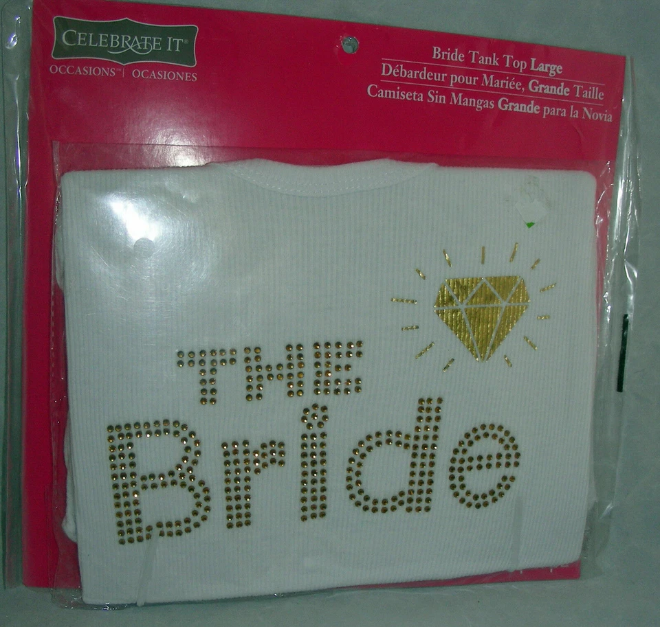 New Rhinestone White Bride Tank Top Large - Image 1 of 1