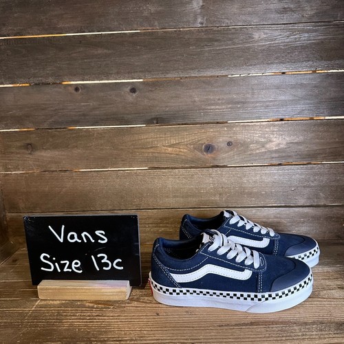 Scarpe da skateboard nuove senza scatola Little Kids Vans Ward blu navy taglia 13 C