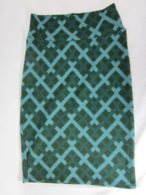 Falda Lularoe Cassie Verde Diseño Geométrico Talla Pequeña S Foto 1 de 4