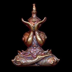 Amulet Phra Pidta Close Eye Manorah LP Pong Wat Jang Temple Takrut Thai Buddha - Picture 1 of 4