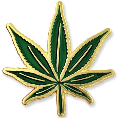 Pin de solapa esmalte cannabis marihuana hoja maceta verde PinMart's Foto 1 de 3