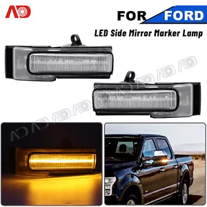 Clear LED Side Marker Mirror Light Turn Signal Lamp for 2015-2018 Ford F-150 - Bild 1 von 7