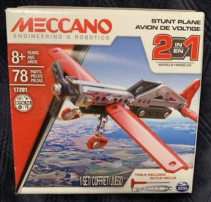Meccano Engineering & Robotics 2 in 1 Stunt Plane Construction Set Models STEM - Picture 1 of 4