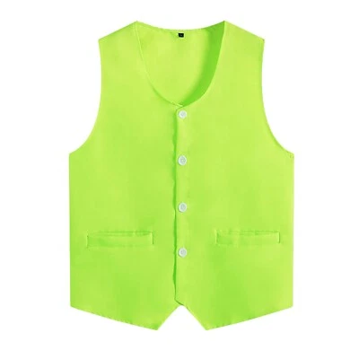 Mens Womens Vest Casual Waistcoat Irregular Hem Top Waiter Unisex Photo Outfits - Image 1 of 4