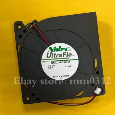 Ventilador turbo de refrigeración de alto flujo de aire G12C24BGAZ-51 12032 DC24V 2.0A 12 CM 2 hilos Foto 1 de 4