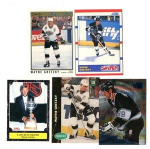 Lote de 5 tarjetas coleccionables de hockey Wayne Gretzky HOF KINGS RANGERS OILERS (LOTE 31) - Imagen 1 de 1
