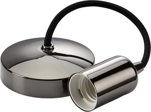 KNIGHTSBRIDGE 6" E27 CONTEMPORARY PENDANT SET MATT BLACK ANTIQUE BRASS CHROME - Picture 1 of 1