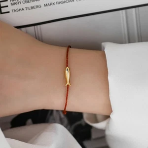 Red String Fish Bracelet For Women Cute Adjustable Bracelet Handmade Jewelry - Picture 1 of 10