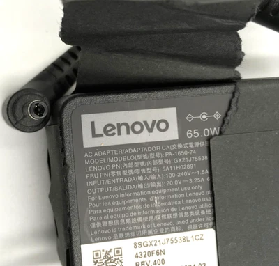 NEW OEM Lenovo 20V 3.25A 65W Charger AC Adapter  PA-1650-74 Black Tip Round - Image 1 of 4