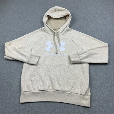 Under Armour Sudadera con Capucha Mujer Pequeña Crema Rival Polar Logo Sudadera Pullover Foto 1 de 4