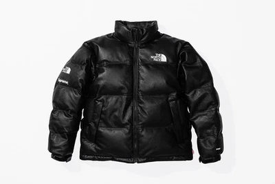 Men's Nuptse Mountain Style Fit Unisex Full-Black Genuine Leather Puffer Jacket - Image 1 of 3